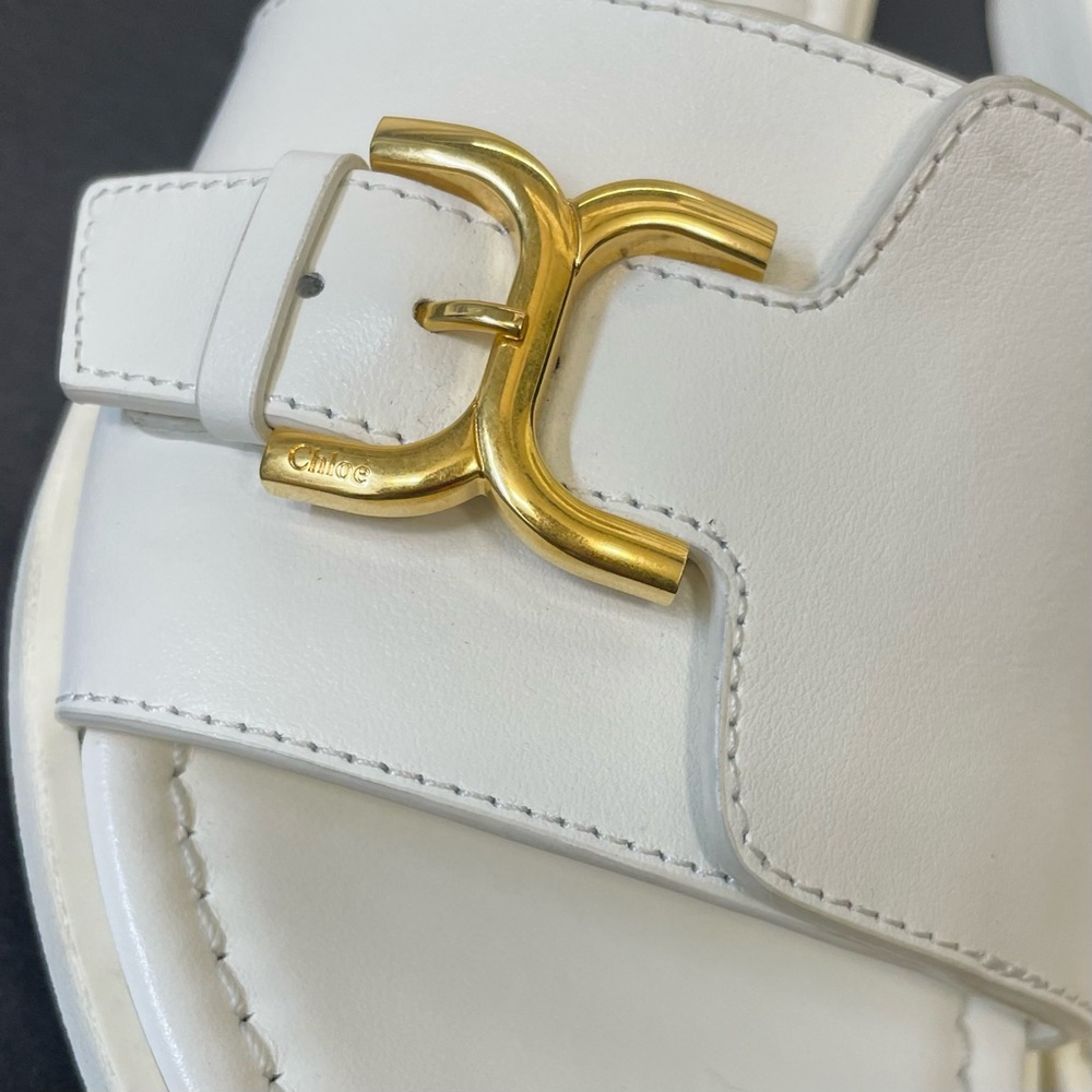 Chloe Marcie Slides in Eggshell size 35 - Picture 6 of 11